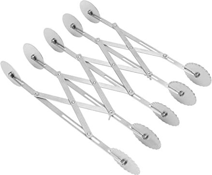 Pizza Cutter Wheel, Pizza Cutter Stainless Steel Retractable Pastry Cutter Roller Baking Accessory Pastry Cutter Pastry Wheel Cutter with 5 Wheel for Cake Dough