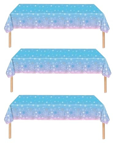 3 Stück Schneeflocken Tischdecke Einweg für Weihnachts, Geburtstag, Party, Festival - Dekorationszubehör