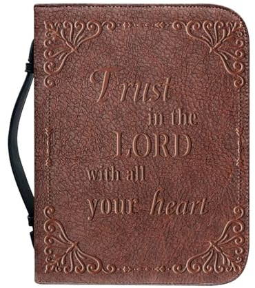 Bibelhülle - Vintage-Bibelhülle mit Griff aus robustem PU-Leder, tragbare Bibelbuch-Kirchenhandtasche für Damen und Herren mit Reißverschluss