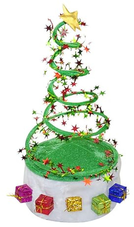 JOERBABU Weihnachtsbaum-Kopfbedeckung, Hut, Weihnachtsfrühlingsstern, Kopfbedeckung, festliche Geschenke für die Weihnachtszeit