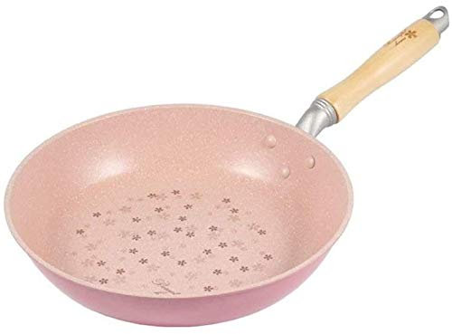 HAVVMK Bratpfanne Bratpfanne Tanzende Sakura-Serie Japanische Pfanne mit flachem Boden Boden Bratpfanne Steak Bratpfanne
