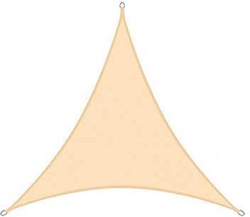 AYBIOSD Vela Ombreggiante, Vela Parasole Triangolo, Tenda A Vela Impermeabile Protezione Raggi UV Vela Tenda Per Giardino Terrazza Campeggio,Beige,6x6x6m