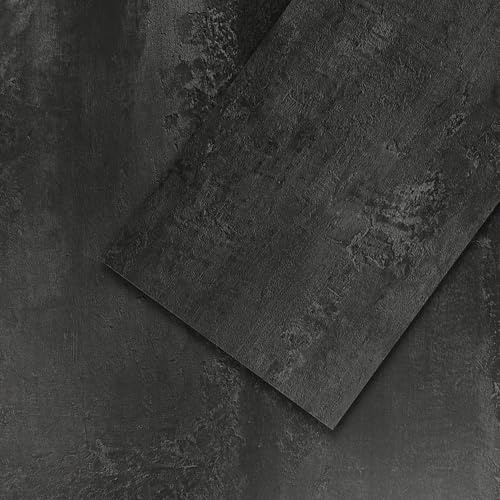 Mulgreat – PVC-golvbeläggning – 12 plattor självhäftande vinylkakel – vinylgolv – betongeffekt – självhäftande vinylgolv – 60,96 cm x 30,48 cm tjocklek, 1,5 mm, 2,23 m²