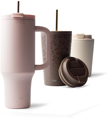 MAMEIDO Termomugg med sugrör & handtag 1200 ml (Blush Kissed)