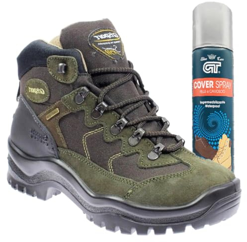 Grisport scarponcini unisex trekking e città scarpe rinforzate impermeabili Gritex - antiscivolo 4S modello 2024/25 (oliva scuro e spray, Sistema Taglie Calzature EU, Adulto, Numero, Media, 41)