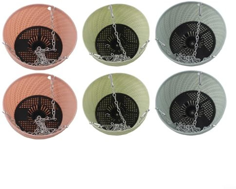 Lot de 6 pots de fleurs à arrosage automatique - Grand diamètre - Pour balcon, clôture, balustrade, jardin, décoration d'intérieur