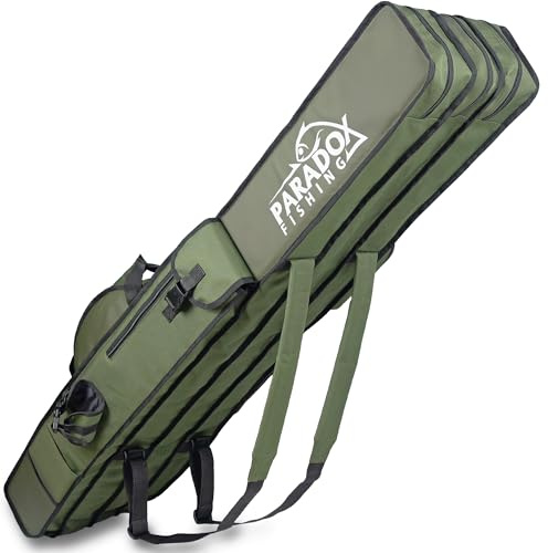 Paradox Fishing Rutentasche 2/3/4 Fächer I 120cm/130cm/150cm/160cm/190cm I Angeltasche Rutentasche Rutenfutteral Angeltasche - Angelrutentasche