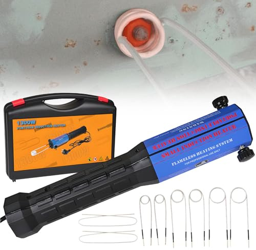 moupeaktain Kit De Chauffage à Induction Magnétique, 30s Démontage De Boulons Chauffage par Induction, Chauffe Boulon Induction De 1300W pour Retirer Les Vis Rouillées avec 8 Bobines 110V