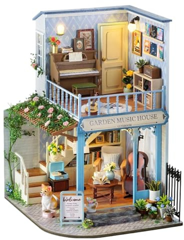 Kit Maison Miniature | Kit de Construction Miniature de Maison de en Bois,Activité de Lien Parent-Enfant Jouet Artisanal en Bois pour Adolescents Famille