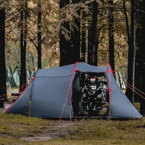 2 Person Motorcycle Tent Waterproof Instant Setup Lightweight Camping Tent for Backpacking Hiking with Storage Shelter