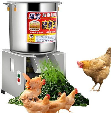 HuanSebesity Macchina per Foraggio Professionale,Tritatutto per Verdure E Foraggio,Tritatutto Elettrico da 1800w con 4 Lame,Uscita Continua 50-120kg/H per Allevamento E Aziende Agricole‌ 1000w