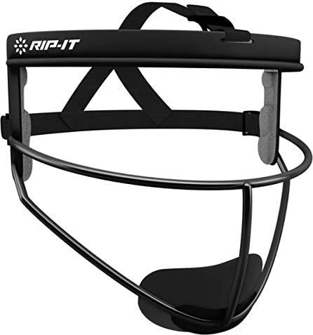 RIP-IT Maschera di Difesa Softball Fielor, Baseball Face-Guard Bambina, Nero, Ragazzo