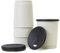 achilles Taza de café con tapa, Taza de café reutilizable, homologada LFGB, apta para lavavajillas, tapa, taza gris, 330 ml Negro 4 piezas (paquete de 1)