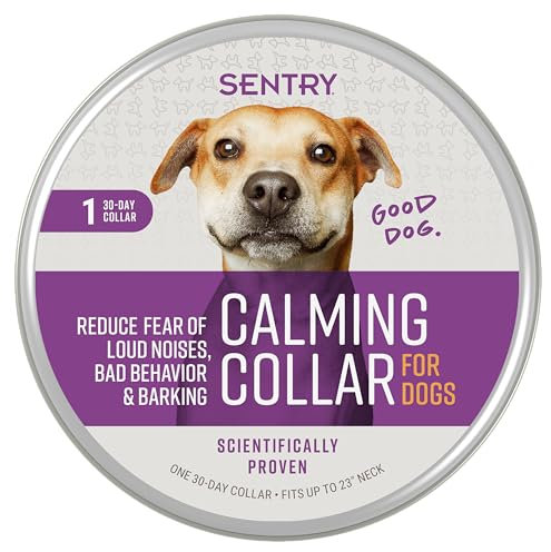 SENTRY PET Care Sentry Beruhigendes Halsband für Hunde, angstreduzierendes Pheromon-Halsband, setzt Pheromone für 30 Tage frei, hilft bei Lauten Geräuschen und Trennung, 1 Stück, Lila