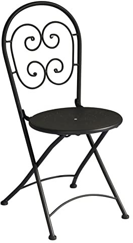 Gruppo Maruccia Set Due sedie per Bar e Giardino Pieghevoli in Ferro Antracite sedie Giardino con o Senza Cuscini sedie Bar e Giardino (Senza Cuscino)
