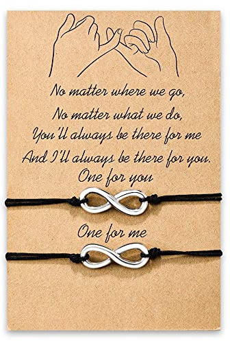 VGWON Braccialetti Amicizia Creativo, Bracciale Coppia, Regalo per la Sorella, Migliore Amica, Fidanzato e Fidanzata, 2 Braccialetti di Corrispondenza Fatti a Mano