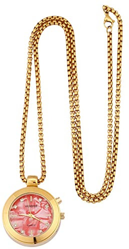 VISIONU Ladies Montre Parlante Pendentif, Annonce de l'heure et Date en Français, Montre Collier