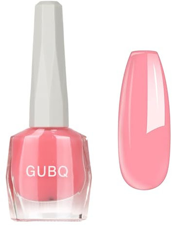 Jelly Pink Nail Varnish - Nude Pink Nail Polish - Translucent Pink No Need Cured Bright and Milky Color Home DIY Manicure Nail Salon Varnish