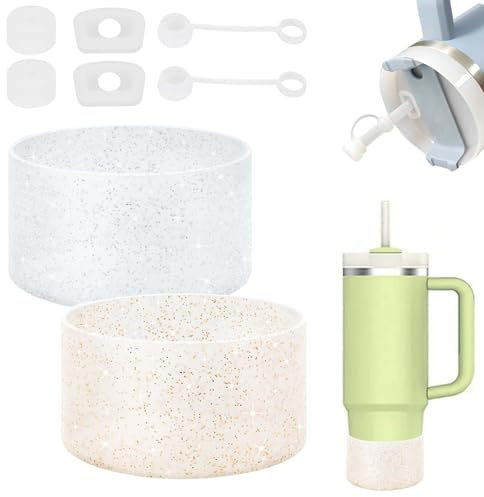 Zimoer Stanley Cup Accessories Set of 8, Silicone Spill Proof Stopper, Silicone Bumper Boot, Leakproof Silicone Seal Kit, Straw Cover, Water Bottle Bottom Sleeve for Stanley Cup 2.0 40oz / 30oz