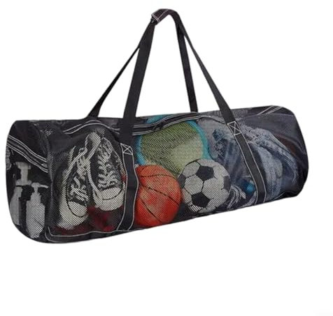 LVYXON Netz-Tauchtasche, große Kapazität, Schnorchelausrüstung, Aufbewahrung, Reisen, belüftet, schnelltrocknend, Polyester, verschleißfest, schwarz, 94 x 38 x 38 cm