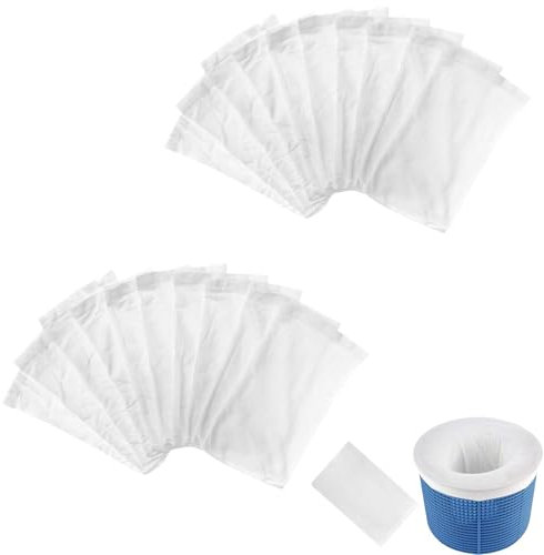 20 unidades de calcetines de skimmer, filtro de skimmer, calcetines de filtro para piscina, skimmersocke,skimmersocke,skimmernnetze para eliminar hierba, cesta de skimmer, reutilizable para aceite