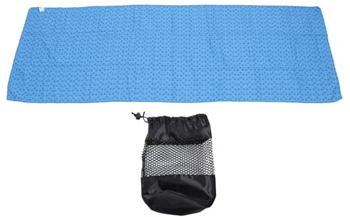 Hot Yoga Towel, Non Slip Yoga Mat Towel, Microfiber Thickened Lengthen Anti Slip Absorbent Pilate Mat Towel for Hot Yoga, Pilates and Workout (Blue)