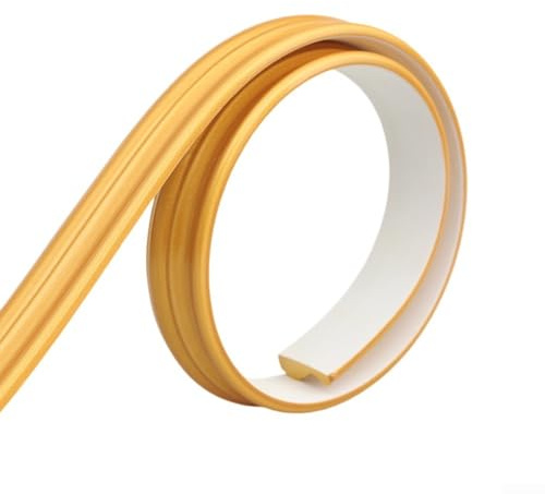 Panneaux muraux en PVC avec cadre décoratif pour miroir, bande auto-adhésive pour une application murale facile, adaptés pour fond TV, lignes de plafond et décoration de miroir de salle de bain (doré)