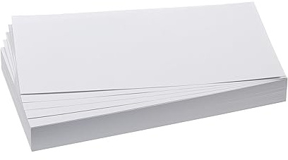 FRANKEN Moderationskarten Rechteck, 205 x 95 mm, 500 Stück, Präsentationskarten ideal für Meetings, Trainings, Schulungen im Büro oder Hotel und Lehrer in der Schule, Metaplankarten, Weiß, UMZ 1020 09