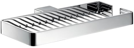 Emco Loft Schwammkorb & Duschablage für Schwamm & Duschgel, flaches Duschregal verchromt 24,5 cm breit (054500101), Chrom