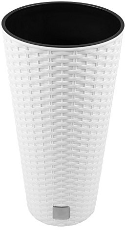 64 -Liter -Zeit Pot mit Einsatz 40 x 40 x 76,3 cm in Weiß