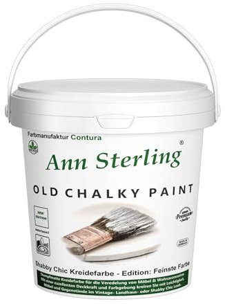 Ann Sterling Kreidefarbe Shabby Chic Farbe: Ivory/Wollweiß/Elfenbein 1,5Kg. / 1 Liter Lack Chalky Paint