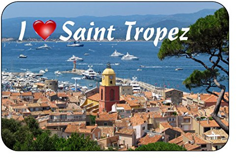 Cadora Magnetschild Kühlschrankmagnet I Love Saint Tropez