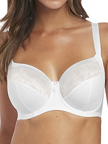 Fantasie Women's Illusion Underwire Side Support Full Coverage Bra, White, 34HH US