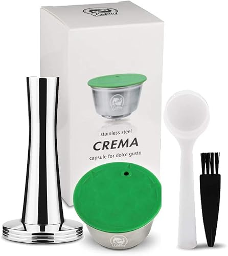 i Cafilas Wiederverwendbare Kapsel für Dolce Gusto, Kapselfilter, kompatibel mit Dolce Gusto, mit Kaffeelöffel, Bürste (Tamper + Kapsel)