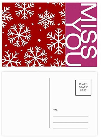 Weihnachts-Postkarten-Set, Schneeflocke, Rot, 20 Stück