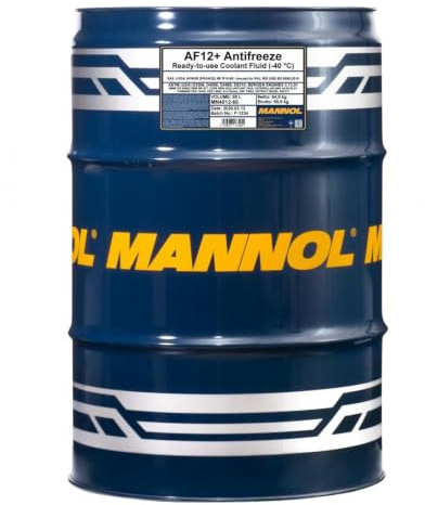 MANNOL 4012 AF12+ Kühlerfrostschutz bis -40°C, gebrauchsfertig 60L | Kühlmittel auf Ethylenglykolbasis mit OAT-Technologie, schützt vor Korrosion, erfüllt ASTM D3306 und VW TL 774 D