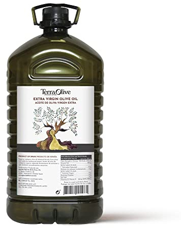 TERRAOLIVE Aceite de Oliva Virgen Extra, 5L PET | Variedad de aceitunas. Cuerpo suave. Ideal para cocinar. Procedencia Montes de Toledo, España. Envase de PET reciclado.
