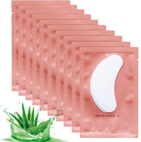 50 Pairs Set Under Eye Pads,Eyelash Extension Gel Patches, Lash Extension Lint Free Under Hydrogel Eye Mask Pads Beauty Tool. (Pink)