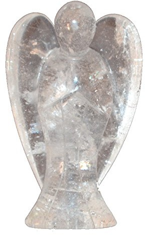 Kristall Engel - Schutzengel | Bergkristall Stein Engel 5 cm | Echter Edelstein Glücksbringer, Talisman, Reiki- Heilstein
