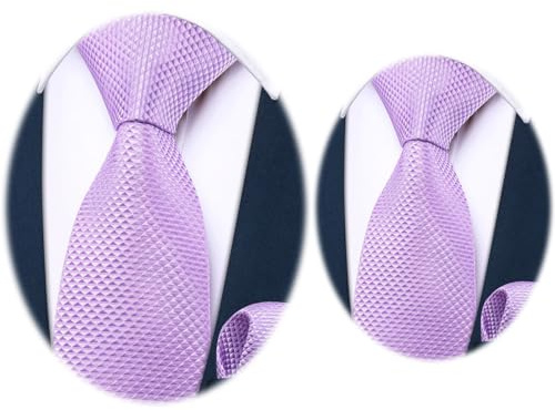 Barry.Wang 2 PACK Ties for Father and Son Fashion Children Tie Men Necktie Jacquard Handkerchief
