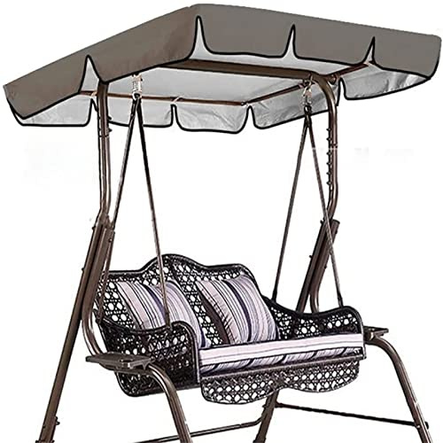 Ersatzdach Für Hollywoodschaukel, 2/3 Sitzer Wasserabweisend Ersatzdach Für Gartenschaukel Universal, Sonnendach UV-Schutz, Für Garten-Schaukel Dachplane Ersatzdach (164x114x15cm/65x45x6'',Grau)