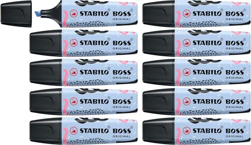 STABILO - Textmarker - BOSS ORIGINAL Pastel by Ju Schnee - 10er Pack - Wolkenblau