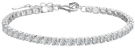 OBCPD 3mm Moissanite Tennis Armband für Frauen 925 Sterling Silber Diamant Kette Armbänder Armreif mit