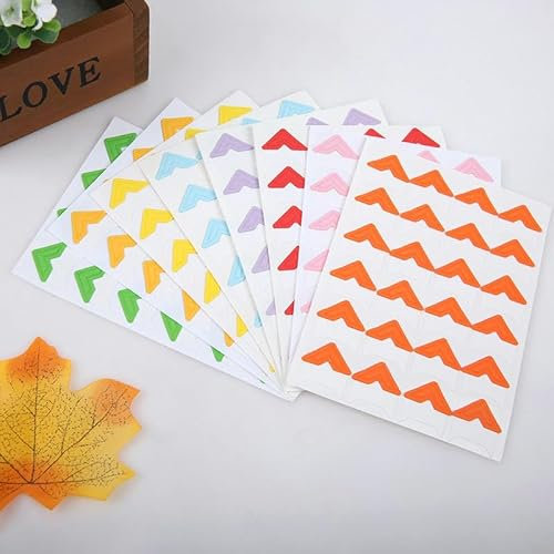 THAYLA 240 stücke/10 Blatt Candy Farbe Foto Ecken Selbst Klebe Album Montage Ecken Für Sammelalbum DIY Foto Album selbst Klebe Ecken