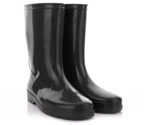 Lemigo Stivali da Pioggia Impermeabili da Donna Verde Nero IGA 36-42 EU (Nero, 38)