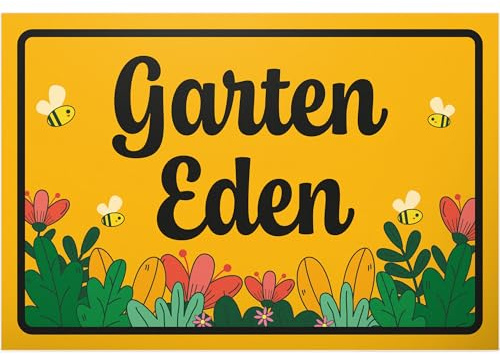 DankeDir! Garten Eden - Kunststoff Schild 30 x 20 cm - Hobbygärtner Geschenk Geschenkidee Deko Mama & Papa Gartenschild - lustiger Spruch Freunde Türschild Geburtstagsgeschenk