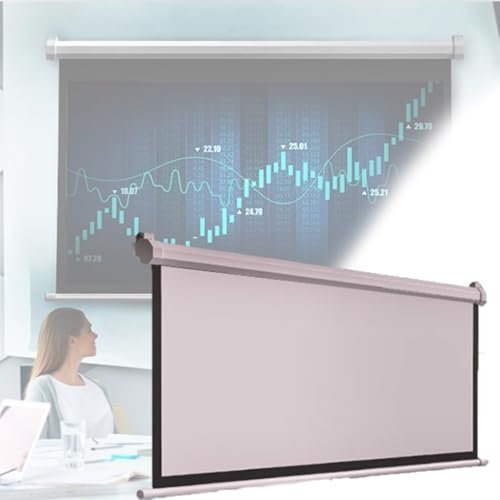 ZIUSFAC Manuell Beamer Leinwand Beamerleinwand 16:9 HD 4k Projektion Leinwand 60 Zoll Rolloleinwand Wandmontage Projektionsleinwand Für Heimkino, Büro(60inch 16:9)