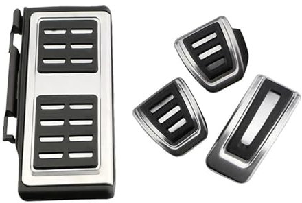 Auto Pedale Für VW Für Touran LHD 2016 2017 2018 2019 2020 2021 Gas Bremse Rest Pedal Schutz Abdeckung Edelstahl Auto Pedale Bremse Fußplatten(MT with Rest)