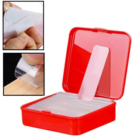 OEIOTEI Cinta adhesiva de doble cara extrafuerte, 60 unidades, sin dejar rastro, nano mágica, autoadhesiva, extraíble, impermeable, transparente, sin marcas, almohadillas adhesivas de doble cara,