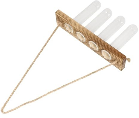 Wand Hydroponik Pflanzgefäß aus Glas mit Holzständer 1 Satz